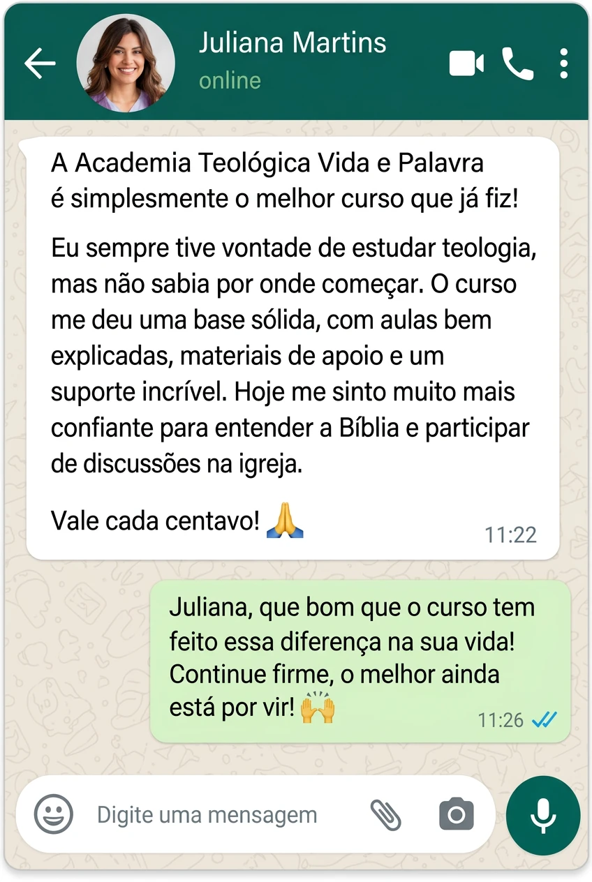 Print completo do feedback de Juliana Martins no WhatsApp