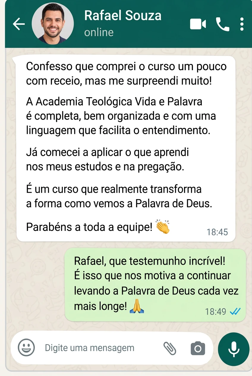Print completo do feedback de Rafael Souza no WhatsApp