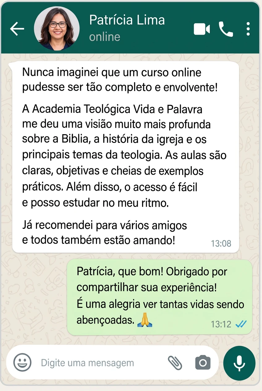 Print completo do feedback de Patrícia Lima no WhatsApp